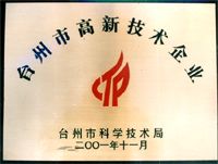 2001年台州市高新技术企业